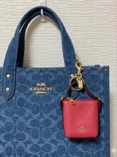 新品!COACH♡Mini Bag Charm ピンク.ミニバッグ型キーホルダー