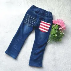 【ダディオダディ】美品✨110㎝ 裏ボア　デニム風カジュアル　ストレッチ　男の子