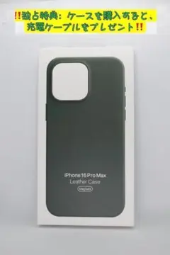 新品-純正互換品iPhone16ProMax レザーケース グリーン - 緑色