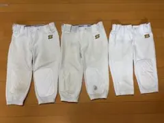 少年野球ズボン 130 膝パッド付きホワイトパンツ3点セット