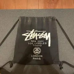Stüssy ナップサック 巾着 バッグ ブラック