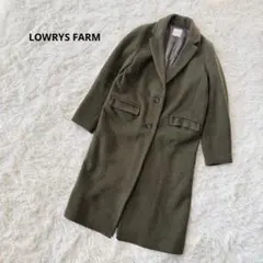 ローリーズファーム ウール混チェスターコートLカーキ ロング丈