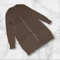美品❤【アンタイトル】（2）ロングカーディガン ニット ファスナー開閉 ウール
