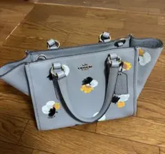 最終お値下げ　COACH 花柄 クロスビー2ウェイショルダーバッグ くすみブルー