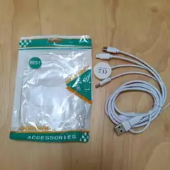 マグネット式 3in1 充電ケーブル USB Type-A Type-C