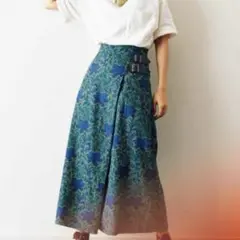 ミュルーズ染織美術館　アーカイブコレクション　グリーン　スリット　ロングスカートのサムネイル