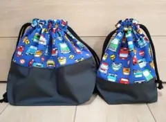 働く車　お弁当袋　コップ袋　2点セット　ハンドメイド