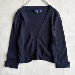 美品✨ M'S GRACY ワンボタンリブニットボレロ 紺 40 短丈 七分袖のサムネイル