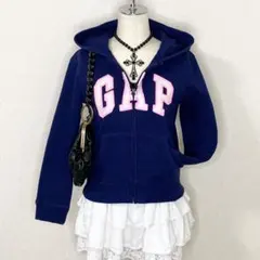y2k GAP ジップパーカー ロゴ スパンコール グランジ 平成ギャル