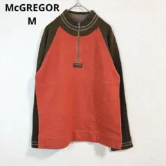 【マックレガー】ハーフジップウールニットセーター カジュアル 古着 オレンジ Mのサムネイル