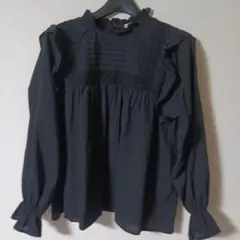 お洒落可愛いcontinuierde NICE CLAUPブラック長袖ブラウスF