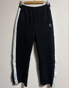 美品 CRONOS トラックパンツ センタープレス サイドロゴ ブラック XXL