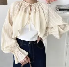 willfully new chiffon sheer crepe bolero - メルカリ