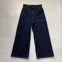 GU JEANS ダークブルー ワイドレッグデニム