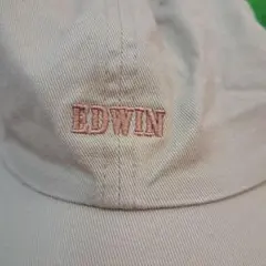 ピンク刺繍　EDWIN キャップ ベージュ