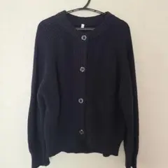 GU　ウォッシャブルクルーネックカーディガン130cm