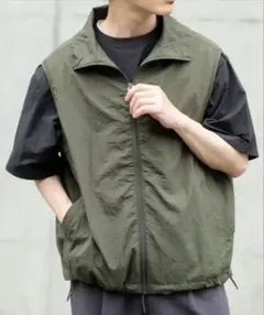 メッシュライニング　zip up ナイロンベスト
