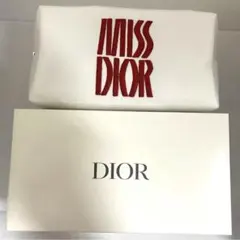 【箱無し】DIOR ディオール ロゴ刺繍オリジナルポーチ ノベルティ ホワイト