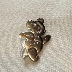 黒蝶貝　ブローチ　クマ