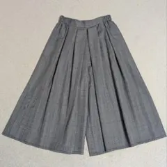 【未使用】グレー系チェック ガウチョパンツ