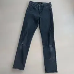 スキニーデニム 7部丈　ダメージ加工　UNIQLO