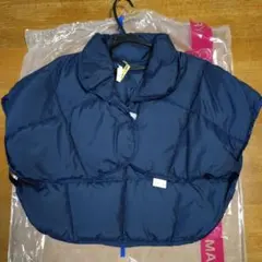 値下げ！エムール 洗える 羽毛肩当て Lサイズ ネイビー