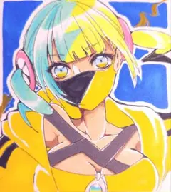 ポケモンZA カナリィ ファンアート 手描きイラスト 色紙 アナログ