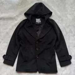 BLACK HORSE フード付きメルトンジャケット M 黒 ボア裏地