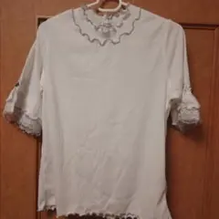 axes femme フリルネック レース袖 カットソー 白のサムネイル