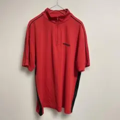 Kaepa ハーフジップ Tシャツ L レッド