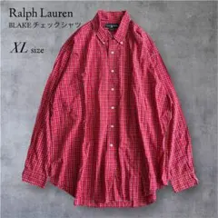 訳あり★ラルフローレン BLAKE チェックシャツ XL 赤 オーバーサイズ