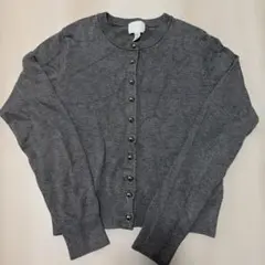 グレー ボタン付きカーディガン s