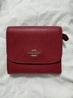 COACH 三つ折り財布 赤