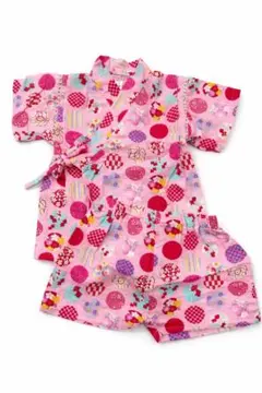 女の子甚平80 夏祭り 花柄ピンク