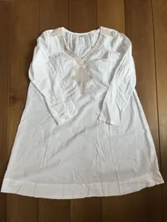 アメリカンラグシー 刺繍入りコットンワンピース白