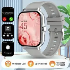 フルタッチスマートウォッチ、男女兼用 - ワイヤレス通話/SMS/複数スポーツ