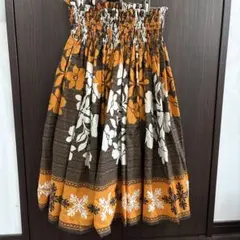 フラダンス用オレンジブラウンパウスカート