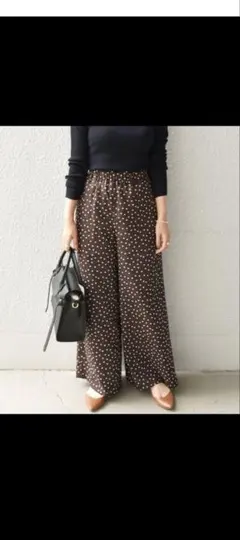 ☆SHIPS any　ドットイージーセミワイドパンツ　サイズ３８