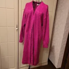 ロングモヘア風カーディガン ピンクのサムネイル