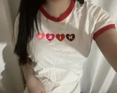 NIKE ハートロゴ リンガーTシャツ ホワイト XL