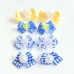 わんちゃん用リボンヘアゴム☆8個4組　10312