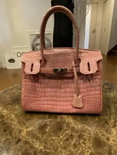 値下げしました⭐︎リアルクロコダイル　バッグ　シャイニーピンク