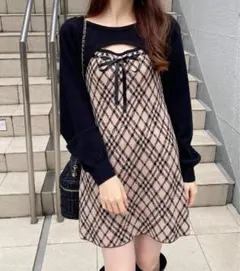 INGNI チェック柄ワンピース