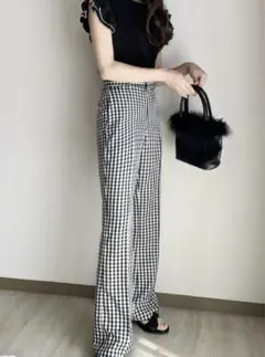 GRL グレイル ギンガムチェック 脚長 可愛い お洒落 プチプラ 上品 フレア