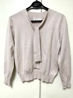 ロペピクニック　Ｍ　ボウタイ　ニット　ピンクベージュ