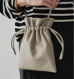TODAYFUL Leather Square Bagベージュ ギャザー - メルカリ