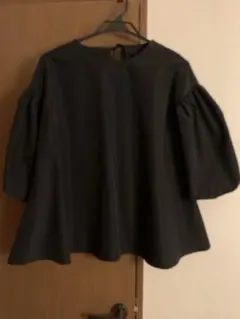 coca M パフスリーブブラウス　ブラック