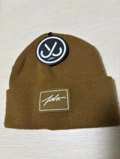 JSLV ブラウン ニットビーニー 帽子 ロゴ付き