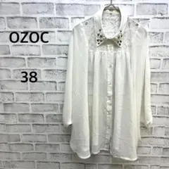 OZOC ブラウス M ホワイト レース ドルマンスリーブ ケープシルエットのサムネイル