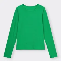 gu ソフトリブクルーネックt[長袖] グリーン 緑